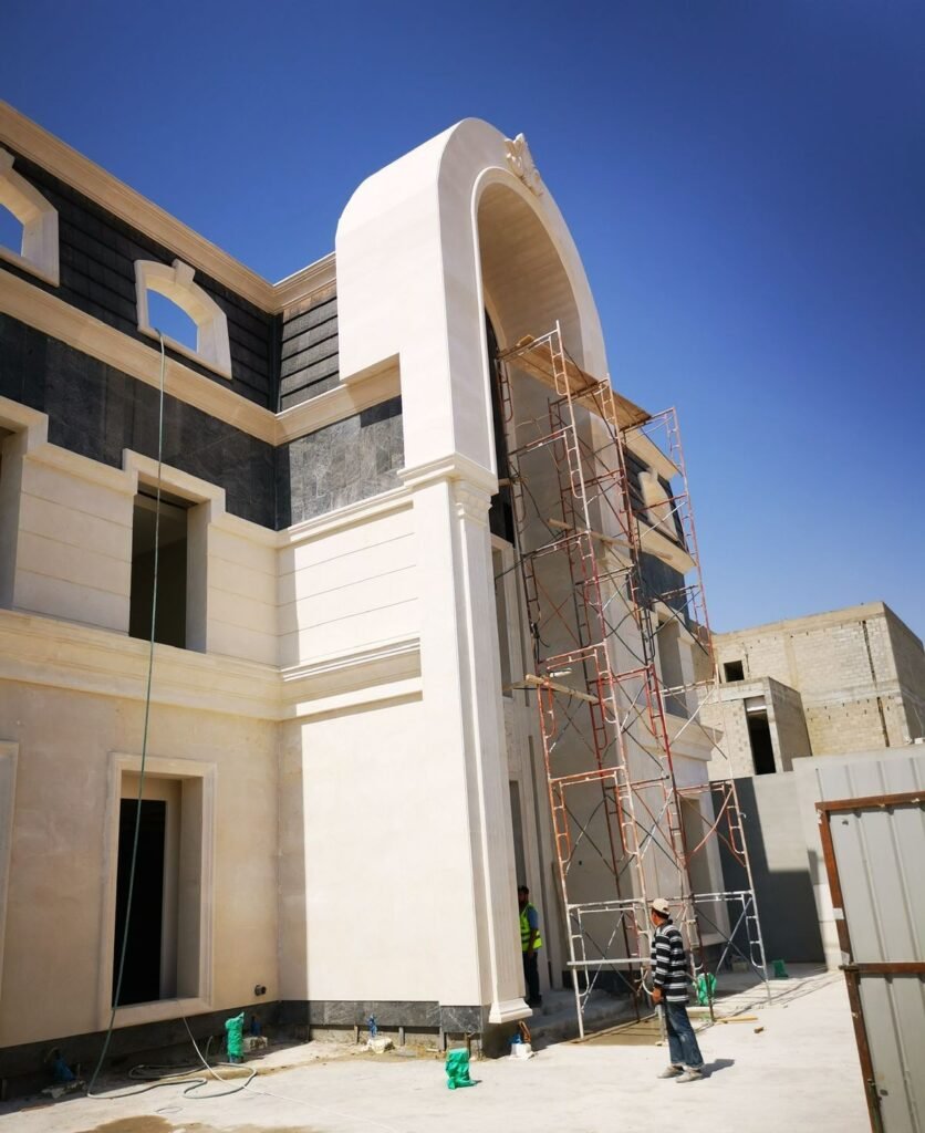 الحجر الطبيعي الأبيض مع البازلت