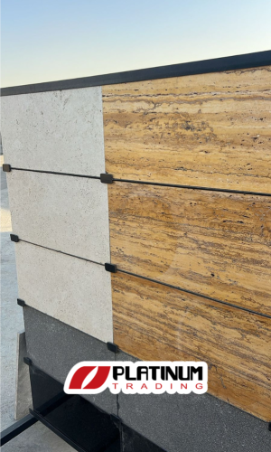 رخام ترافنتينو أردني أصفر وأبيض